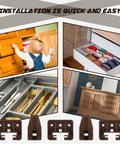 Child opening a wooden dresser drawer with Premium Plastic Drawer Slide And Guide Replacement Kit With All Necessary Screws For Straight Forward Furniture Repair On Dressers Nightstands And Hutches No Sweat Install Rock Solid Operation Brown