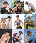 People wearing Cooling Outdoor Running Hat For Men And Women With Quick Dry Breathable Mesh And UPF50 Sun Protection White Trucker Ball Cap