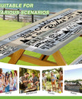 Outdoor 3 Piece Picnic Table Cover Set With Bench Covers For 6ft Tables Waterproof Windproof Elastic Edges Wrinkle Free Tablecloth 60x30 Table Cover And 60x12 Bench Covers For RVs Camping BBQs And Picnics with nature backdrop