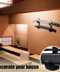 Sword Wall Mount Hanger Set For Adjustable Display Rack For Samurai Swords, Tanto And Cosplay Gear on interior wall