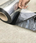 Heavy Duty Self Adhesive Roofing Felt Tape With Reflective Aluminum Foil Backing Waterproof Asphalt Shingle Underlayment Roll showing application peel.