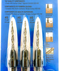 Number Eight Wood Countersink Drill Bit Pro Grade Three Piece Kit With Adjustable Depth Guide Tapered Cutters Feature Hex Wrench for rapid wood prep.