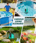 Various scenarios of the Submersible Pool Sump Pump With Adjustable Flow 950GPH Capacity Easy Setup Portable Electric Water Removal Pump For Pool Covers Ponds And Fish Tanks 10ft Hose 4 Adapters Energy Saving 80W Motor