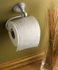 Preston Collection Spot Resist Brushed Nickel Single Post Toilet Paper Holder Wall Mount with roll, Model DN8408BN.