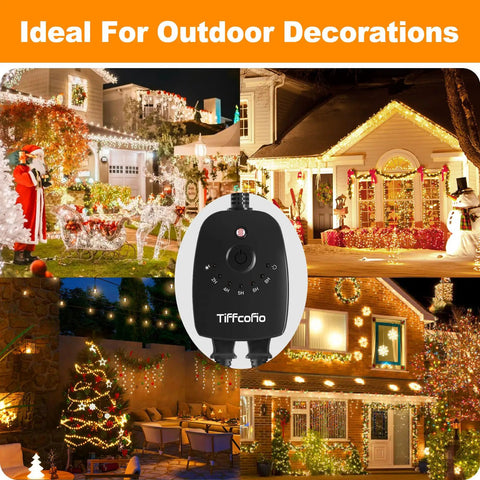 Weatherproof Outdoor Light Timer With 100 Ft Remote And Auto Dusk To Dawn Sensor Built Tough 15 Amp Heavy Duty dual outlet for holiday decor.