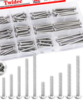 102 Piece Stainless Steel Screw Kit For Electrical Mounting DIY Friendly 6-32 And 8-32 Phillips Pan Head Screws Five Eighths To Two Inches For Wall Plates Switches Receptacles Rust Resistant 304
