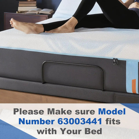 Heavy Duty 19 Inch Mattress Retainer Bar Compatible With Tempur Pedic Ergo Adjustable Base Keep Bar Anti Slide Frame Accessory shown on bed