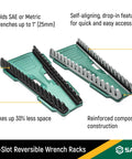 16 Slot Reversible Wrench Rack Set For SAE And Metric Tools Up To 1 Inch, 2 Pack, showing reinforced composite.