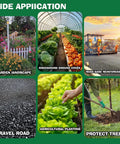 Heavy Duty Weed Barrier Fabric Kit For Gardens 4x30 Feet Permeable Landscape Cloth 3.2oz with multiple garden applications shown.