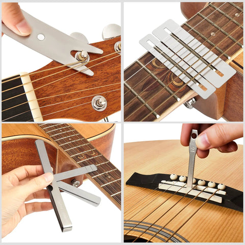 65 Piece Guitar Repair Kit For Pro Level Setup And Maintenance With Fret Leveling Beam Fret Crowning File Fret Rocker Feeler Gauges