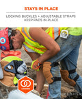 Worker wearing Leather Knee Pads ProFlex 230 Brown Heavy Duty Work Gear with locking buckles for secure fit and comfort