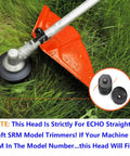 Speed-Feed 400 Trimmer Head Replacement for SRM Series installed on straight-shaft trimmer with orange guard