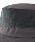 Close-up of UPF50+ Mesh Sun Hat With Wide Brim And Neck Flap For All Day Comfort Breathable Quick Dry Polyester Nylon Lightweight Fishing Hat.