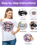 Step by step instructions for using DTF Transfer Film A4 50 Sheets Premium Pro Grade Matte Double Sided PET Transfer Paper.