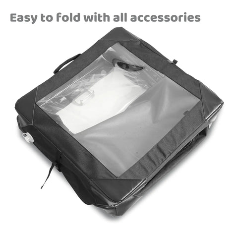 Folded Pet Nebulizer Therapy Cage For Oxygen And Nebulization All In One Dual Port Vet Care Crate with Comfort Pad