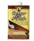 Easy Peasy Wipe On Wood Finish Restorer In Golden Oak, 16 ounce bottle shown with wipe-on application for furniture.