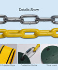 Detail of Two Pack Heavy Duty Swing Seats With 660 Lb Capacity Anti Rust Chains 68.9 Inch Plastic Coated 23.6 Inch Tree Straps