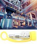 Heavy Duty Hydraulic Quick Connect Coupler With ZG Thread And 70Mpa Build Featuring Two Stage Sealing For Built Tough Zero Leak Performance On Porta Power And Crew Approved Industrial Kits in industrial interior.