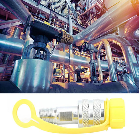 Heavy Duty Hydraulic Quick Connect Coupler With ZG Thread And 70Mpa Build Featuring Two Stage Sealing For Built Tough Zero Leak Performance On Porta Power And Crew Approved Industrial Kits in industrial interior.