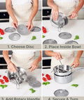 4 Disc Stainless Steel Food Mill With Ergonomic Hand Crank For Tomato Sauce Canning Applesauce Baby Food Mashed Potatoes Puree And Jams A Pro Grade All In One Kitchen Tool For Precise Texture Control And Smooth Results demonstrated in a step-by-step guide.