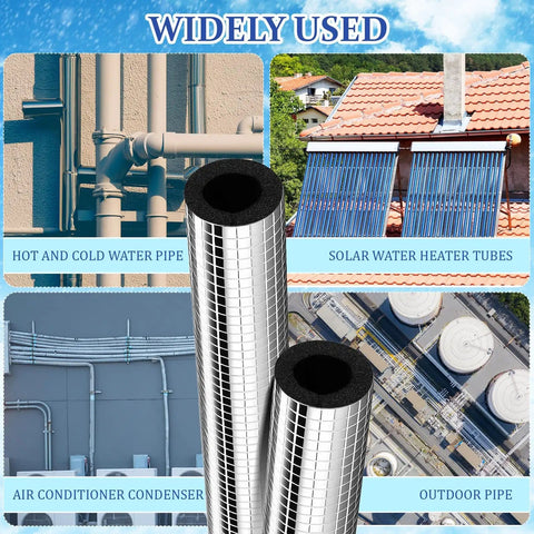 30 Pack Pipe Insulation Foam Tubes Three Quarters Inch Self Adhesive Exterior Pipe Insulation Wrap Keeps Outdoor Pipes From Freezing