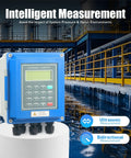 No-Nonsense Digital Ultrasonic Flow Meter For Water With Clamp-On TS-2 And TM-1 Transducers, Pro Grade Water Flow Meter For Pipes From DN20 To DN700mm, TUF-2000B, Durable ABS And Steel Build, Easy Install, Real-Time Flow Readout displayed in a factory setting
