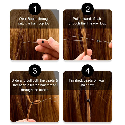 Micro Bead Hair Extensions Kit With Stainless Steel Pliers Pulling Hook And Beads Device Hot Pink For Easy Secure Micro Link Attachments A Complete Bead Tool Set For Quick Natural Looking Extensions, hair threading steps