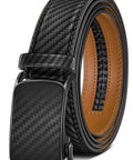 Black Lightweight Mens Ratchet Belt With Fixed Length Easy Click Mechanism Non Trimmable Fit For 32 To 38 Inch Waist