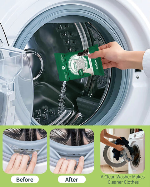 Pet Hair Dissolver Washing Machine Cleaner Powder Four Sachets For Pet Bedding And Fabrics, Removes Up To 96.7 Percent Pet Hair Odors And Stains, 100g Each Sachet, Easy One Per Wash in front-load washer