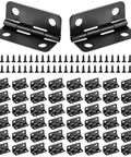 50 Pairs Small Hinges Set For DIY Projects, mini metal tiny hinges with screws, displayed in rows, zinc alloy hardware