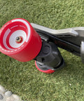 90mm 78A Red Electric Skateboard Wheels for Longboards and Cruisers mounted on a board, smooth glide, durable PU.