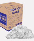 Recycled White Fleece Rags 50 Lb Box For Cleaning And Polishing Auto Home And Workshop Low Lint Mad Absorbent Wipes