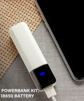 Grab And Go Travel Power Supply Case For Single Flat Top Batteries, portable charger for smartphones with LED indicator.