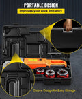 Heavy Duty Boss Level 2300W Electric Pipe Threader with copper motor, portable case, and interchangeable dies for efficient storage.