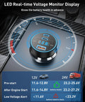 LED real-time voltage monitor on 130W 3 Port USB C Car Charger With Voltage Display And Fast Charge PPS PD QC.