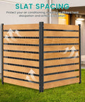 Privacy Screen Fence Outdoor Two Panels 48 Inch Wide 48 Inch High Wood Enclosure For Air Conditioner, no dig installation