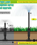 Diagram of 10 Inch Popup Riser Extension For Sprinklers Compatible With Rain Bird 1800 And Hunter Pro Spray showing elevation.
