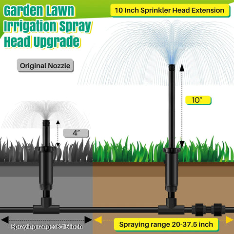 Diagram of 10 Inch Popup Riser Extension For Sprinklers Compatible With Rain Bird 1800 And Hunter Pro Spray showing elevation.