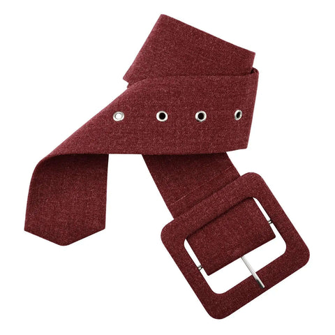 Burgundy belt with grommet holes, using 100 Piece Grommet Kit Metal Eyelets Set For Shoes Clothes Belts Bags DIY Projects 3mm Inner Hole One Eighth Inch Gold Tone Iron Rust Proof Durable Washer Included