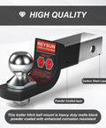 Drop Trailer Hitch Ball Mount Kit For 2 Inch Receiver With 2 Inch Ball And Five Eighth Inch Hitch Pin Kit Fits 2 Inch Hitch Receiver 7500 Lbs Capacity Matte Black