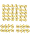 Top Shelf 50 Pack Mini Brass Hinges With A Seamless 180 Degree Swivel For Micro Crafts And Tiny Cabinet Fixes, gold tone, 8x10 mm