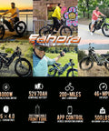 Rugged 2026 Dual Motor Electric Bike For Adults With Beast Mode Power, 46 Mph Top Speed, 52V 70Ah Battery Delivers 200 Mile Range, 26 Inch Fat Tires And Full Suspension Off Road Mountain Bike in scenic outdoor settings.