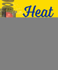Corroded metal pipe over bright yellow graphic labeled 'Heat'