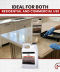 Premium Water Based Penetrating Stone Sealer For Marble Granite Travertine Limestone And Grout Joints with application on countertop.