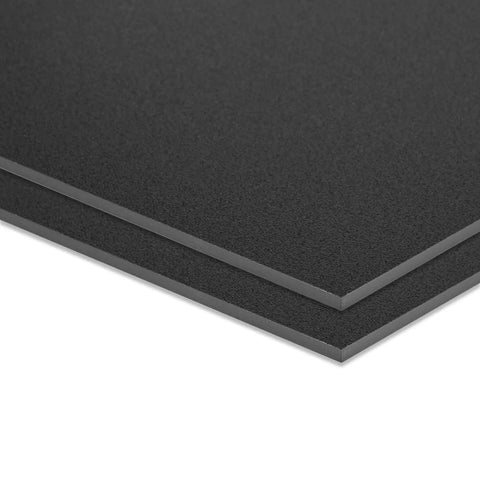 Two Black ABS Plastic Sheets 8 X 12 Inch One Eighth Inch Thick, textured finish, ideal for crafts and DIY projects.