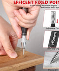 10 Pack Mechanical Carpenter Pencils Set With Sharpener Deep Hole Marker 2.8mm Refills including center punch in use on wood