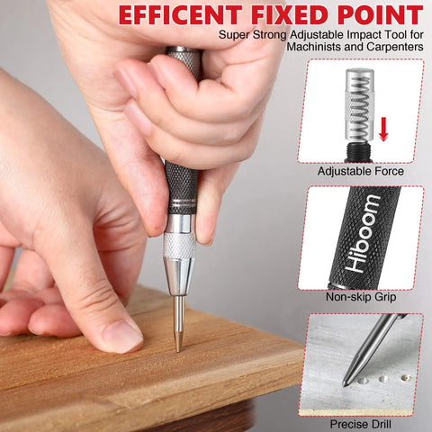 10 Pack Mechanical Carpenter Pencils Set With Sharpener Deep Hole Marker 2.8mm Refills including center punch in use on wood