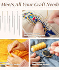 100 Piece Big Eye Sewing Needles Kit Stainless Steel For Hand Sewing With Seam Ripper Needle Threaders Shatterproof Steel Case Buttons Ruler All In One DIY Traveler Repair Kit For Handy Folks