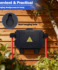 Compact Outdoor Electrical Box With IP54 Weatherproof Cord Cover, Four-Port Enclosure For 12mm To 16mm Cables, Wall hanging hole