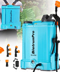 Backpack Sprayer 4 Gallon With Mixer And 0 To 100 Psi Adjustable Pressure, 8000 mAh Battery; electric garden sprayer with five nozzles.